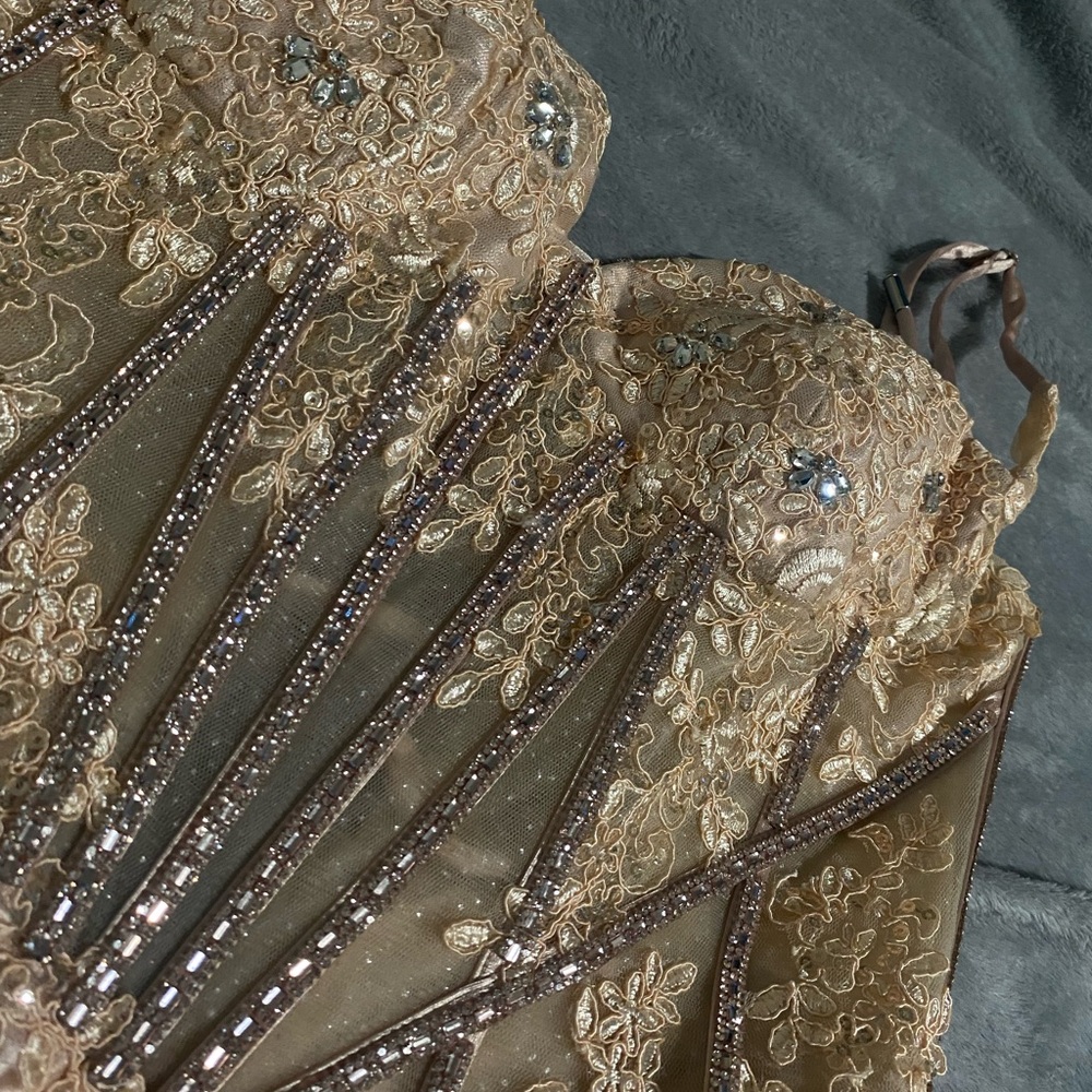 Elegant Beaded Lace Corset Top